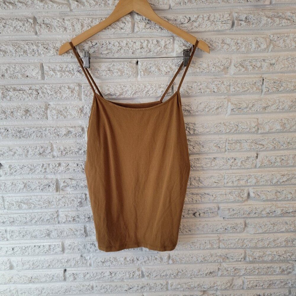 Time And Tru Camisole XXL 20 Plus Brown Tank Top Sleeveless Stretch Cami BRO3E
